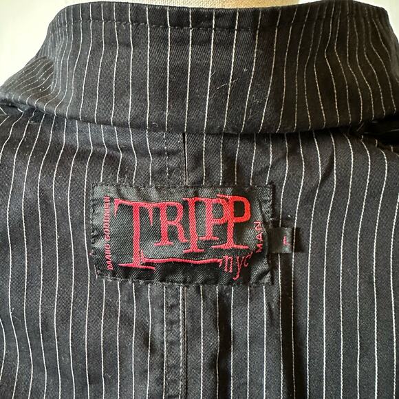 Tripp NYC blazer Y2K goth black white pinstripe men's L - Picture 6 of 7